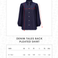 Denim Tales Back Pleated Shirt - Dark Blue