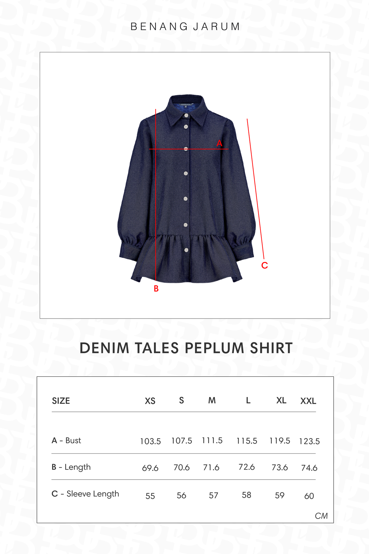 Denim Tales Peplum Shirt - Dark Blue