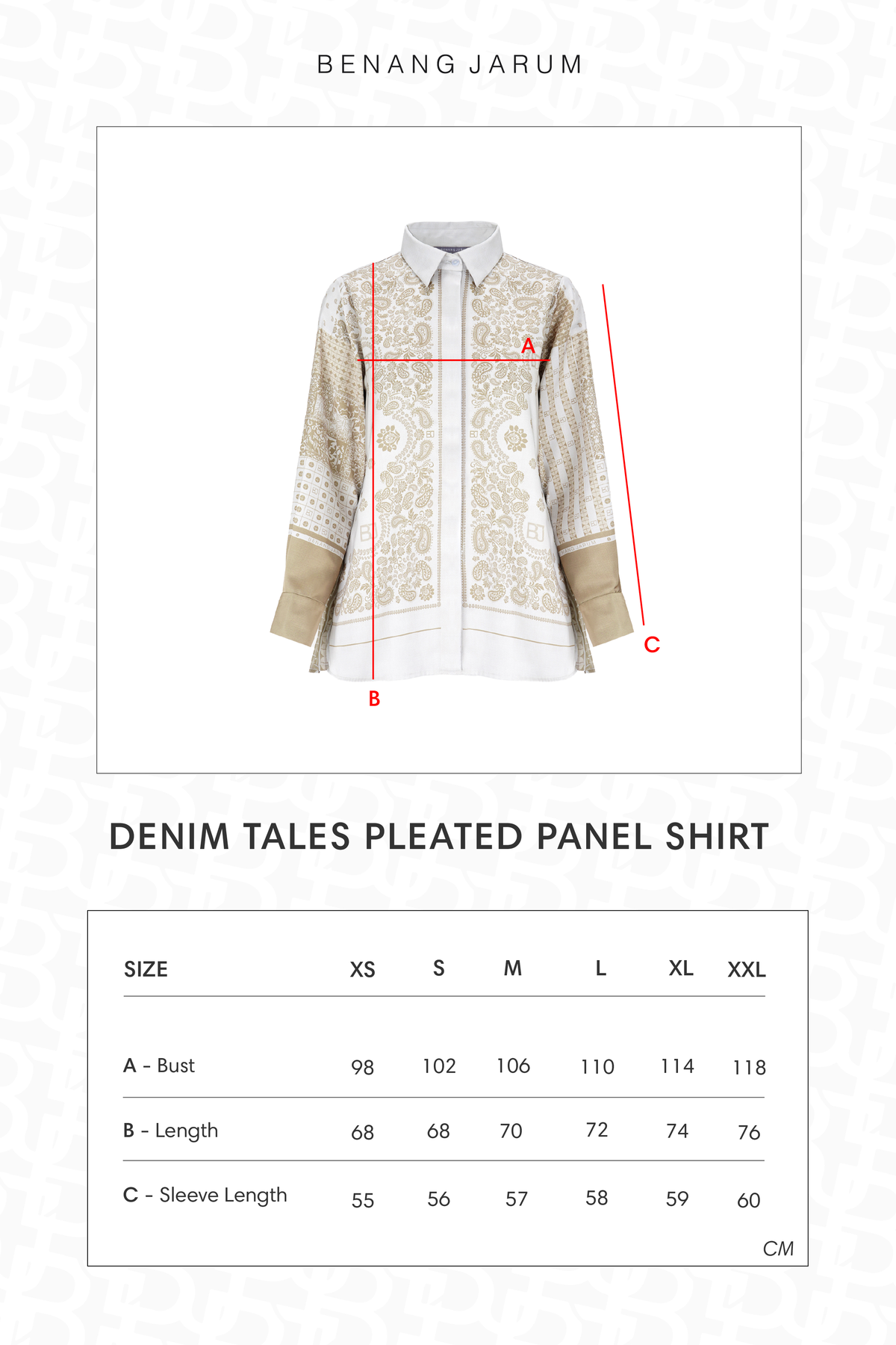 Denim Tales Pleated Panel Shirt - Cream