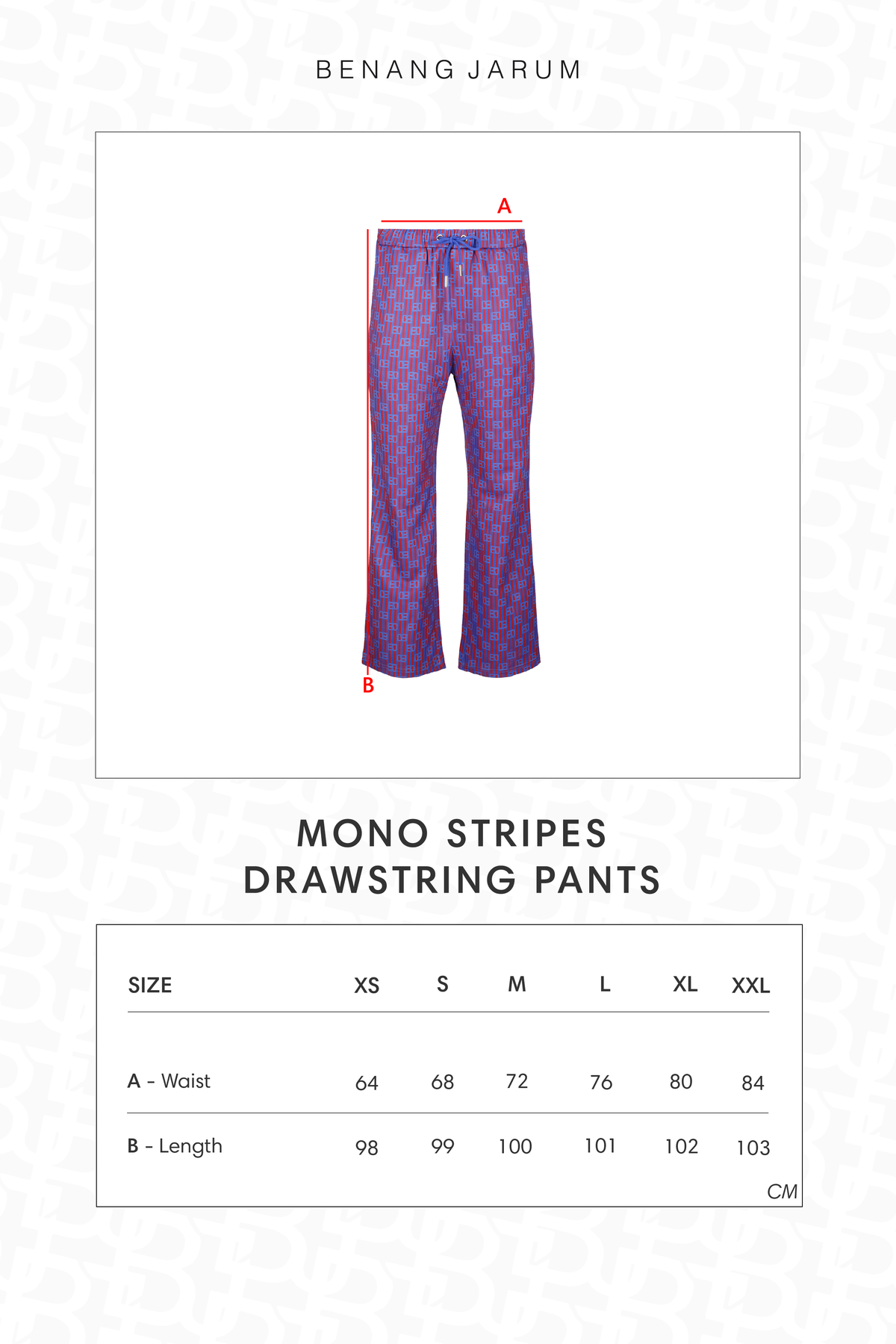 Mono Stripes Drawstring Pants - Riviera