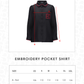 Embroidery Pocket Shirt - Black