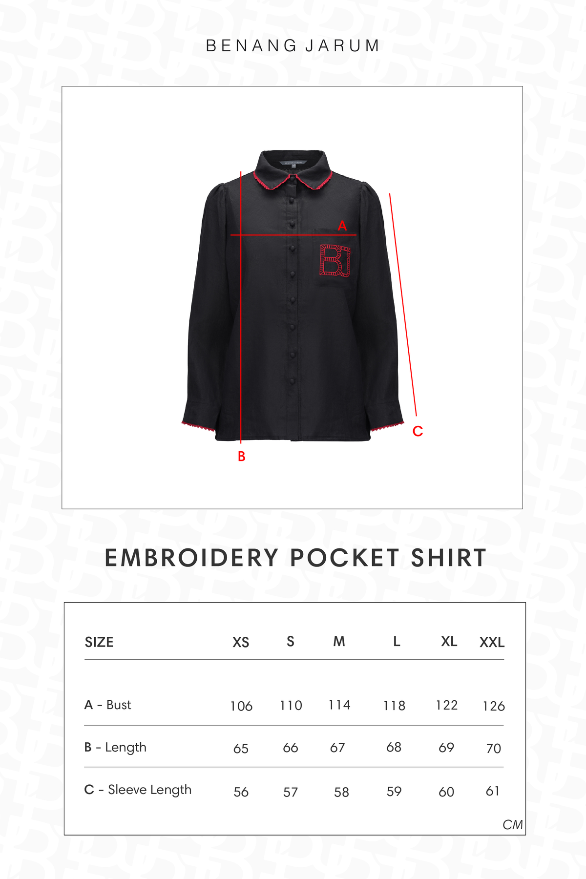 Embroidery Pocket Shirt - Black