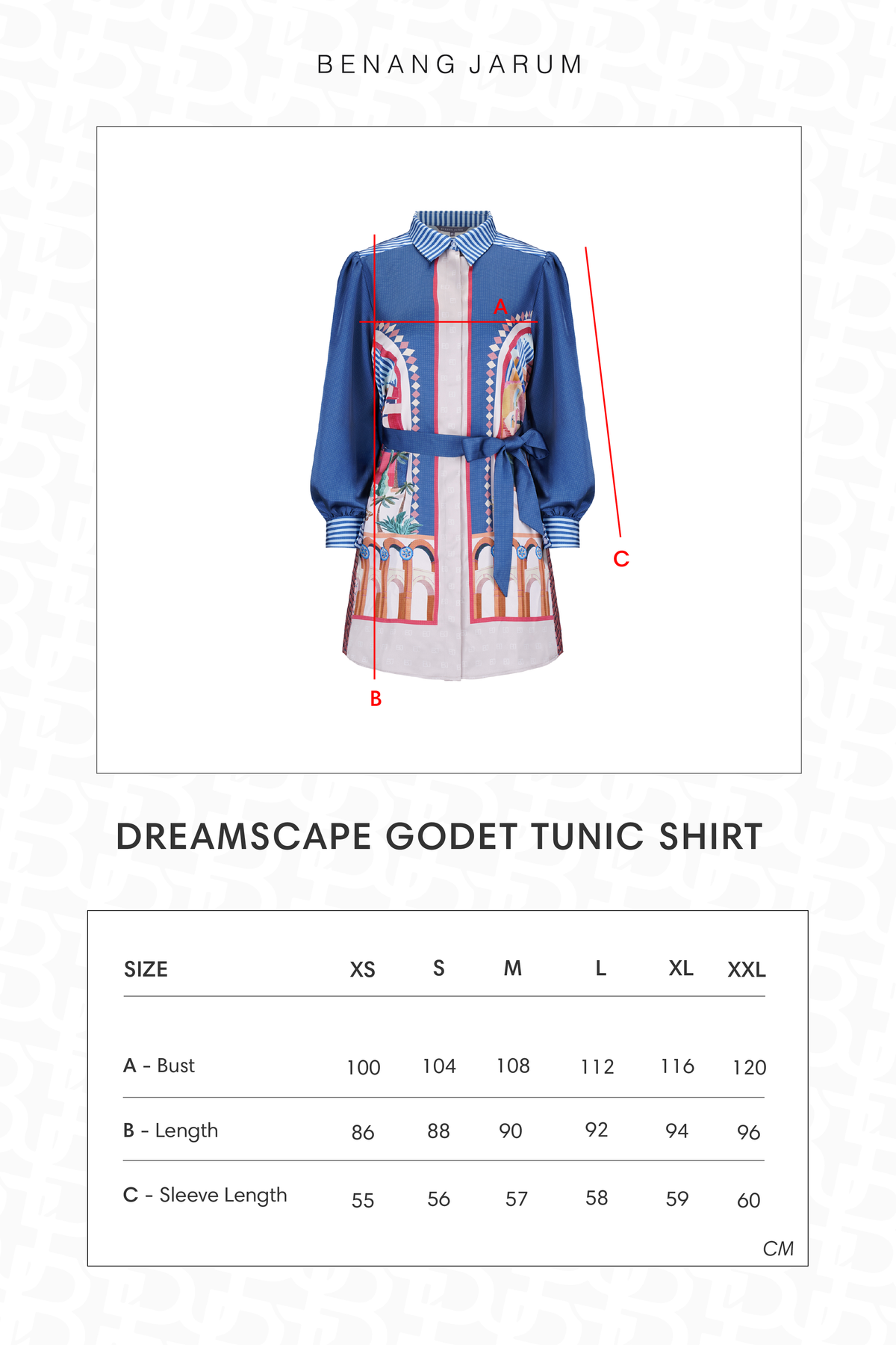 Dreamscape Godet Tunic Shirt - Malibu