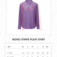 Mono Stripe Pleat Shirt - Riviera