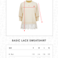 Basic Lace Sweatshirt - Yuzu