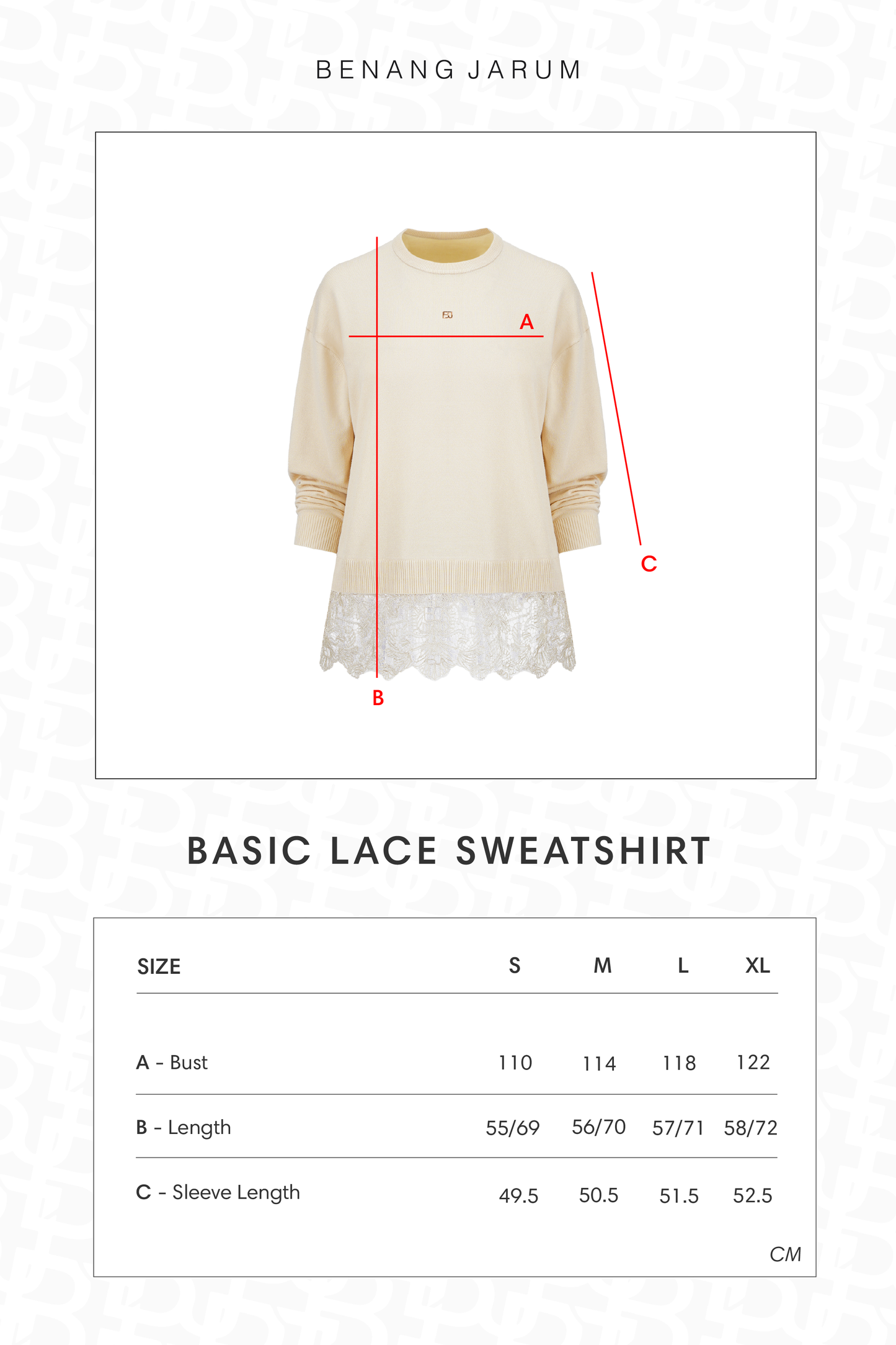 Basic Lace Sweatshirt - Yuzu