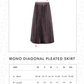 Mono Diagonal Pleated Skirt - Black Choco
