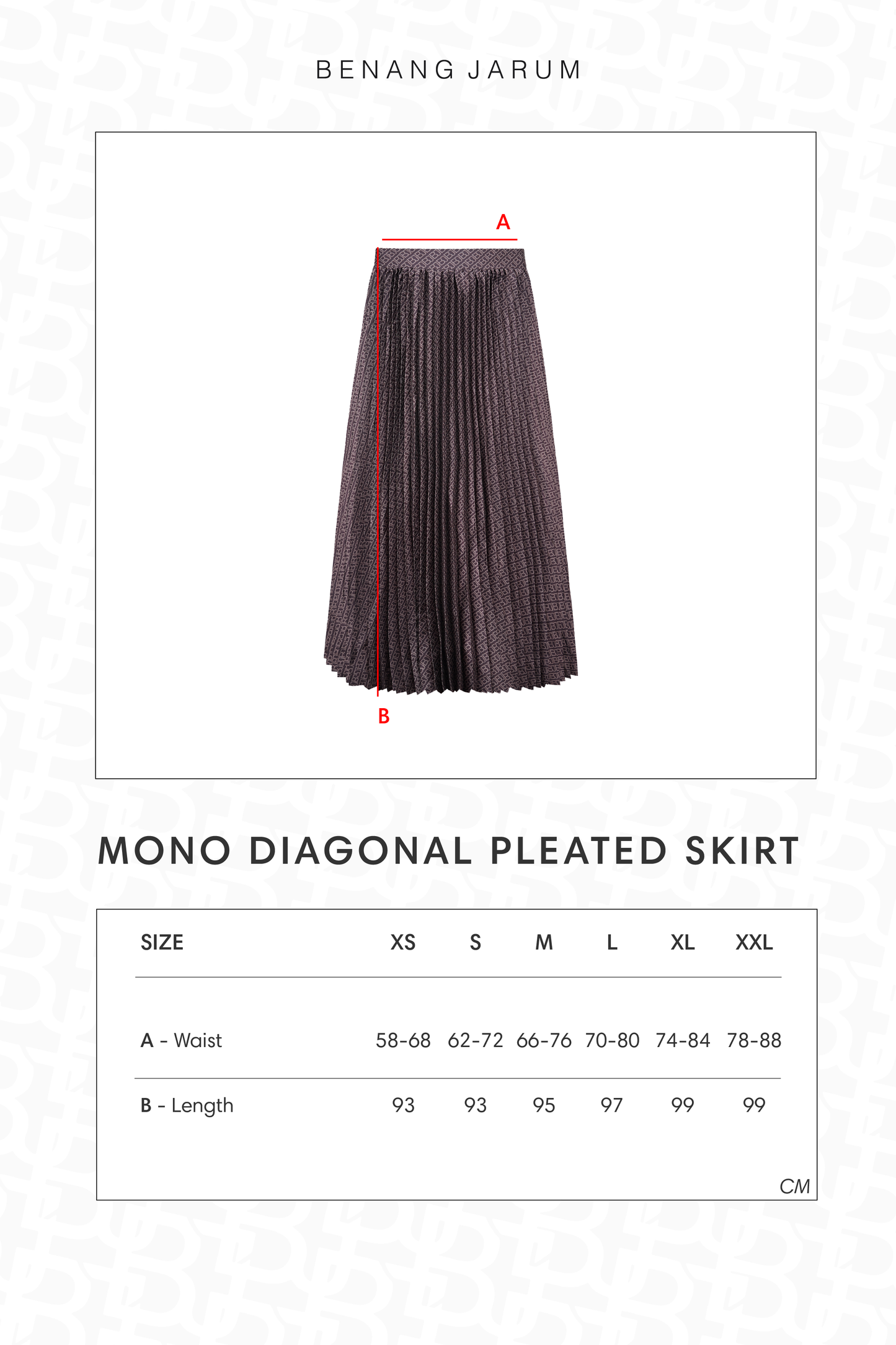 Mono Diagonal Pleated Skirt - Black Choco