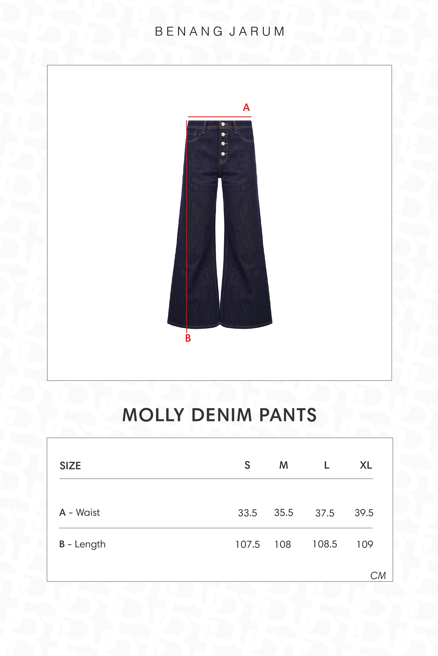 Molly Denim Pants - Navy
