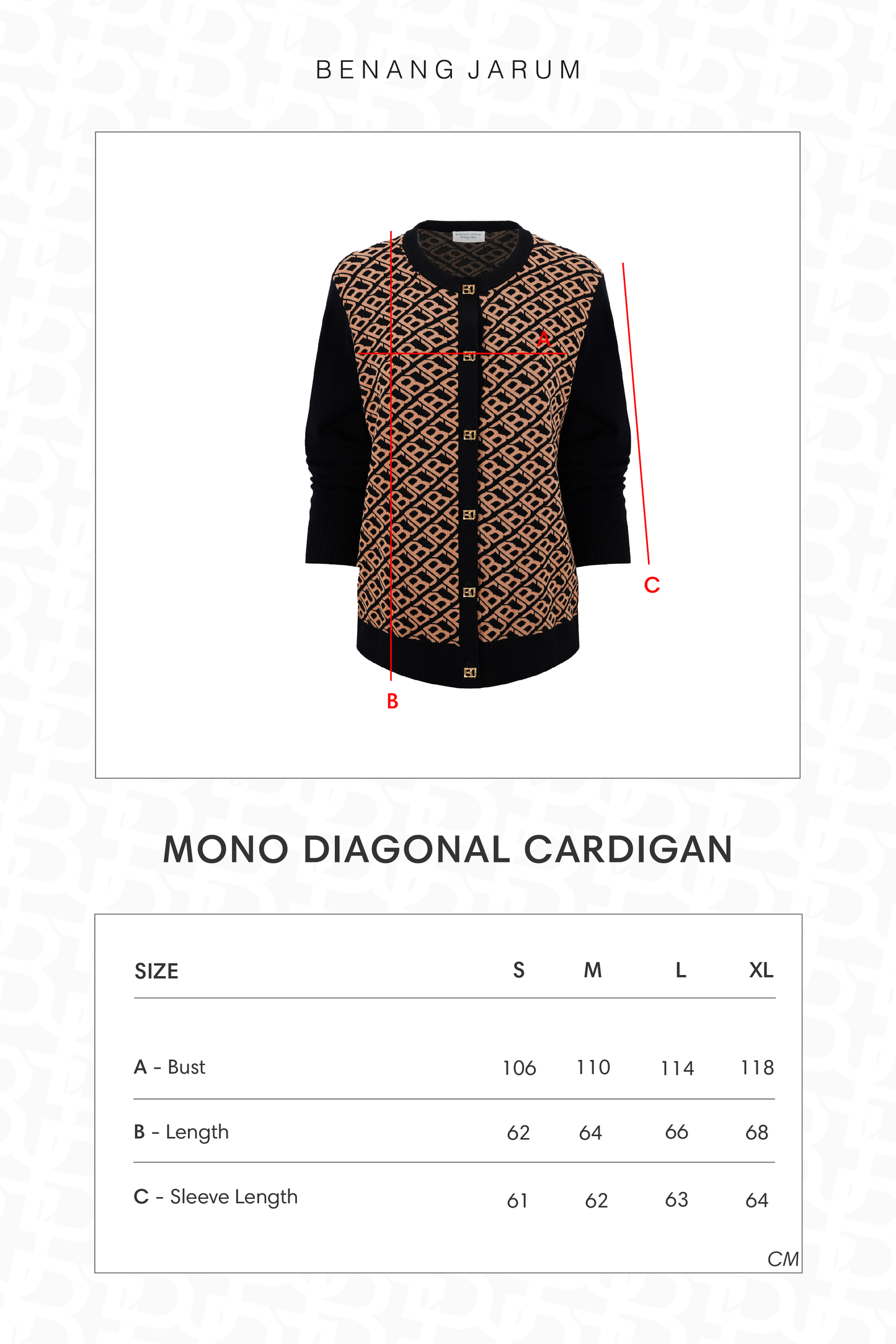 Mono Diagonal Cardigan - Black Choco