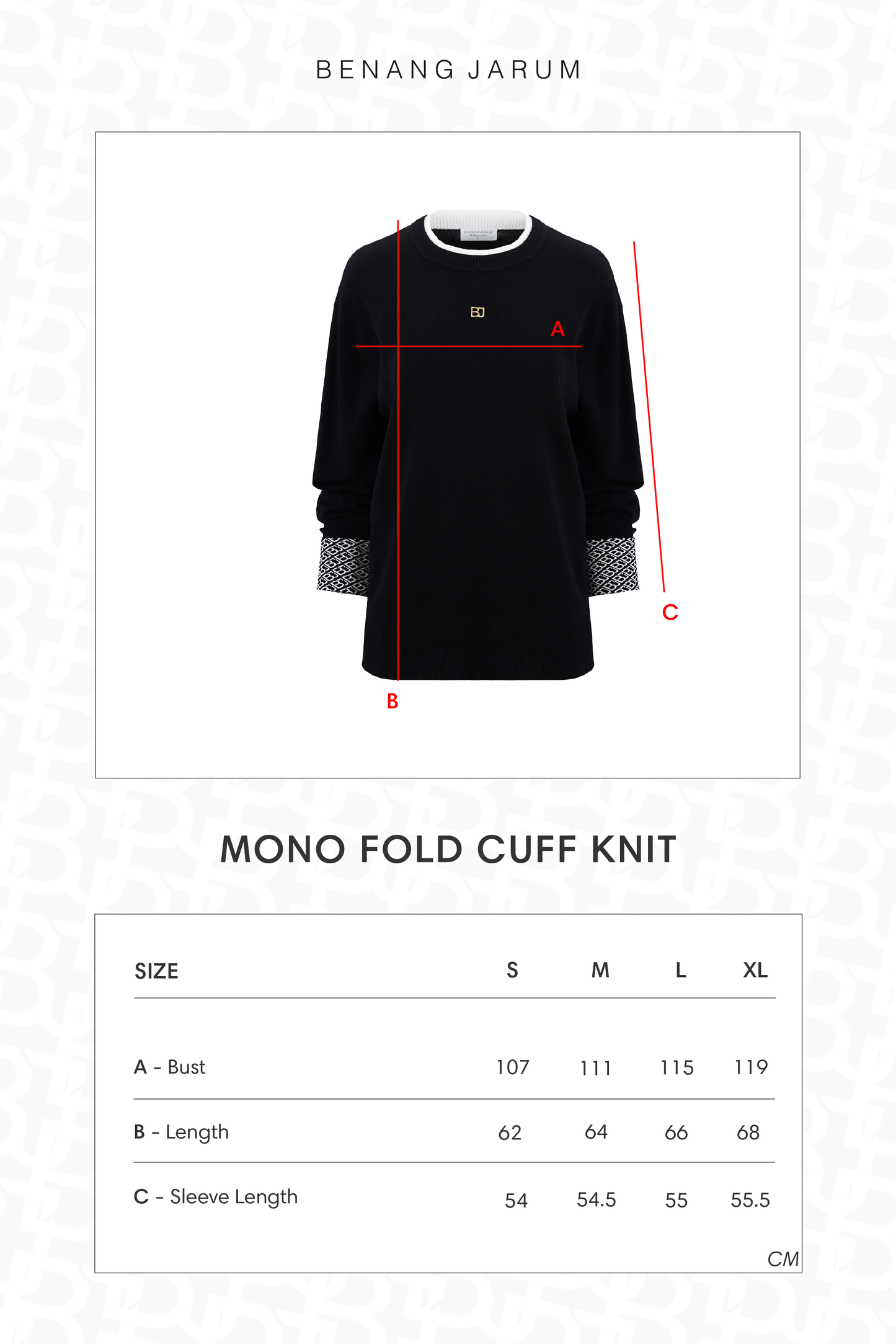 Mono Fold Cuff Knit - Black Choco