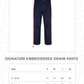 Signature Embroidered Denim Pants - Blue