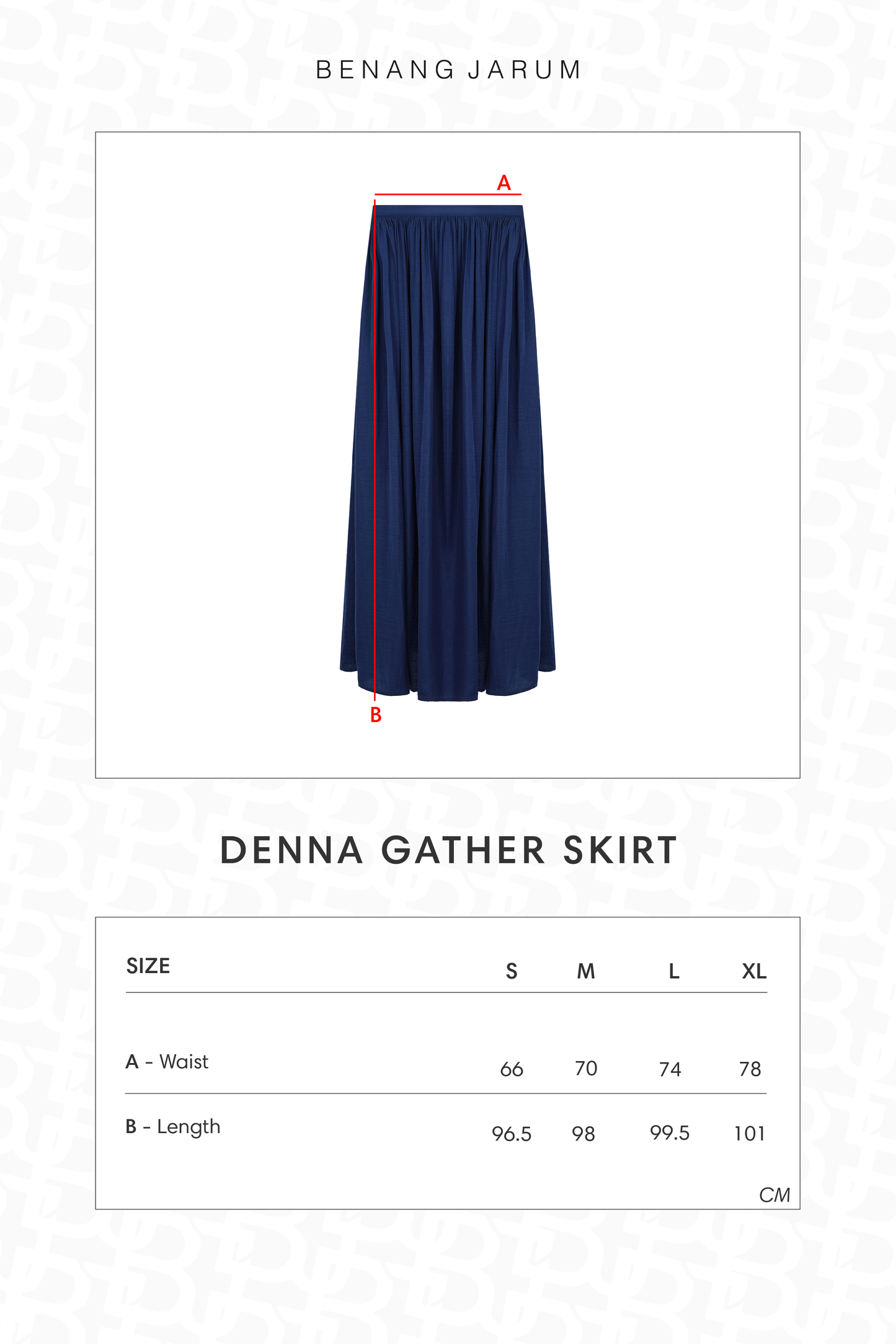 Denna Gather Skirt - Blue