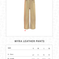 Myra Leather Pants - Khaki
