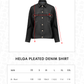 Helga Pleated Denim Shirt - Black