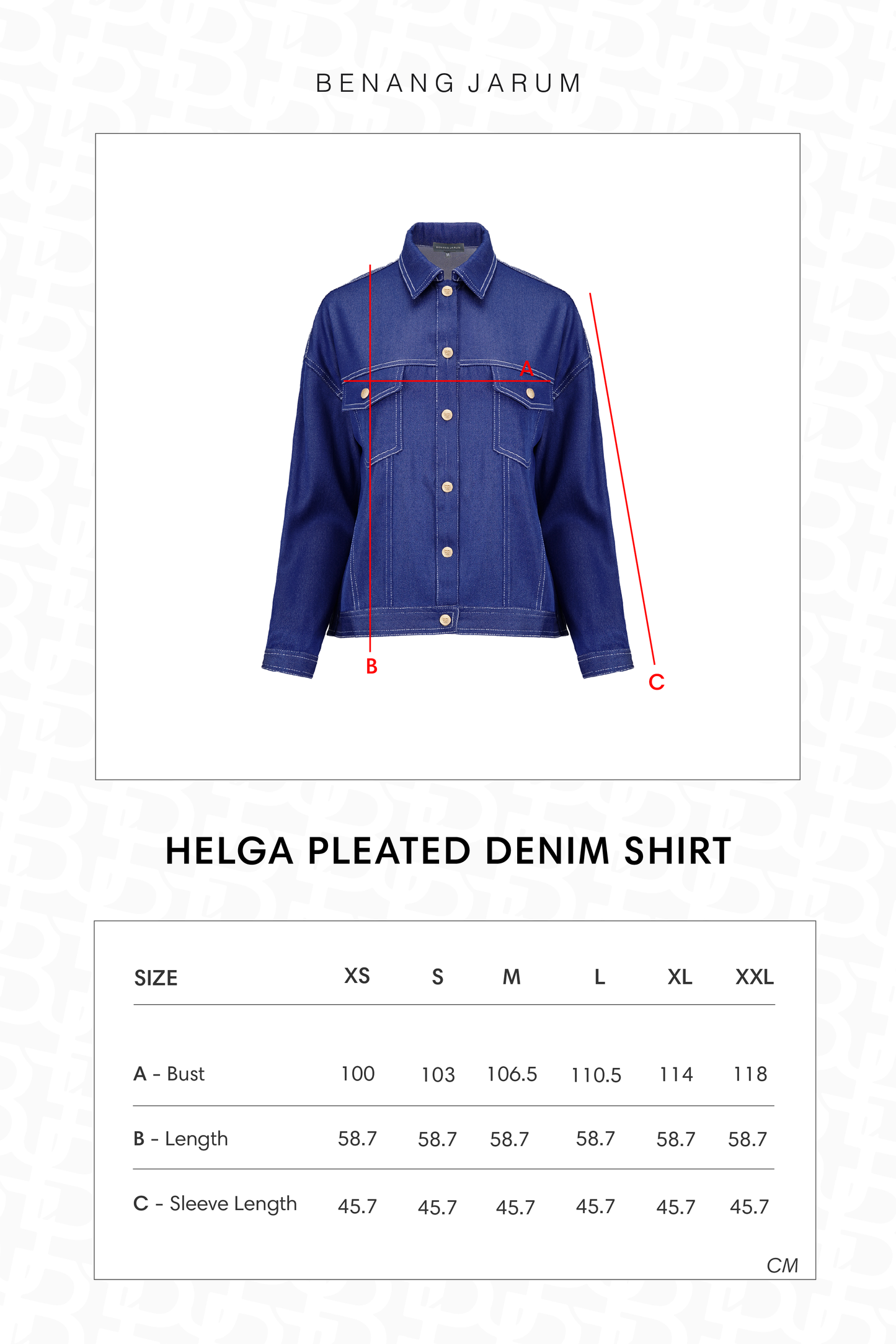 Helga Pleated Denim Shirt - Navy