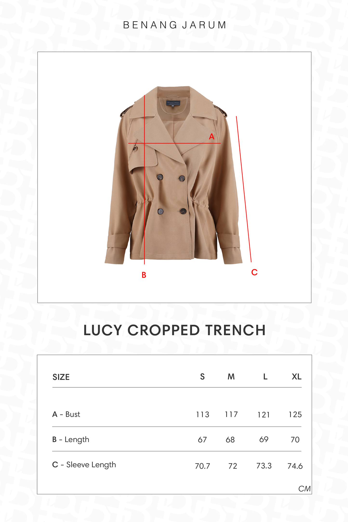 Lucy Cropped Trench - Khaki