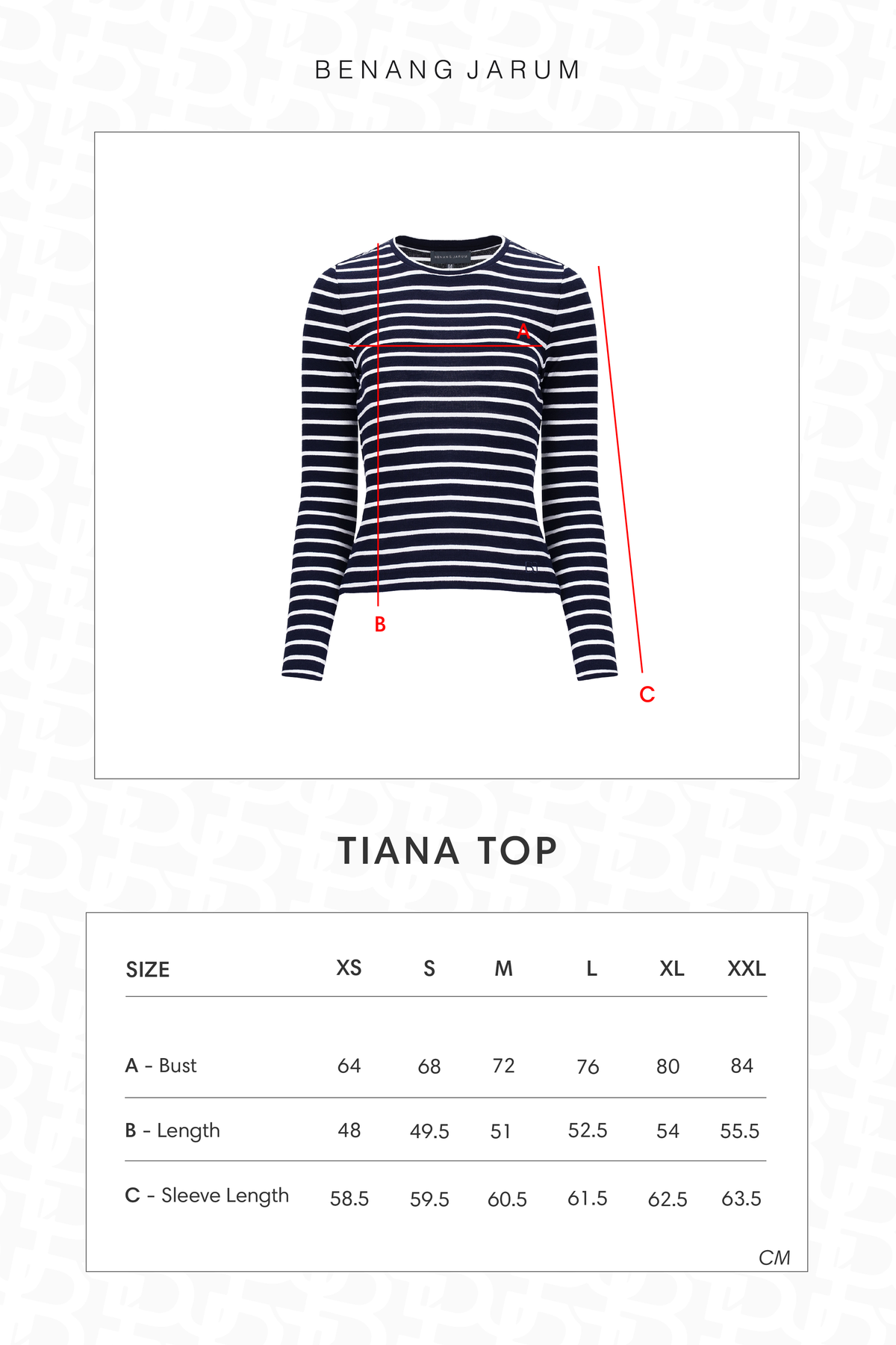 Tiana Top - Navy/White