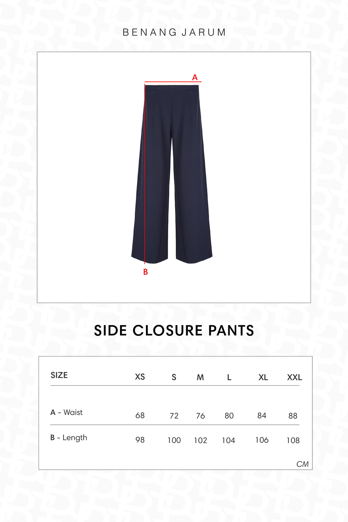 Side Closure Pants - Navy