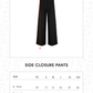 Side Closure Pants - Black