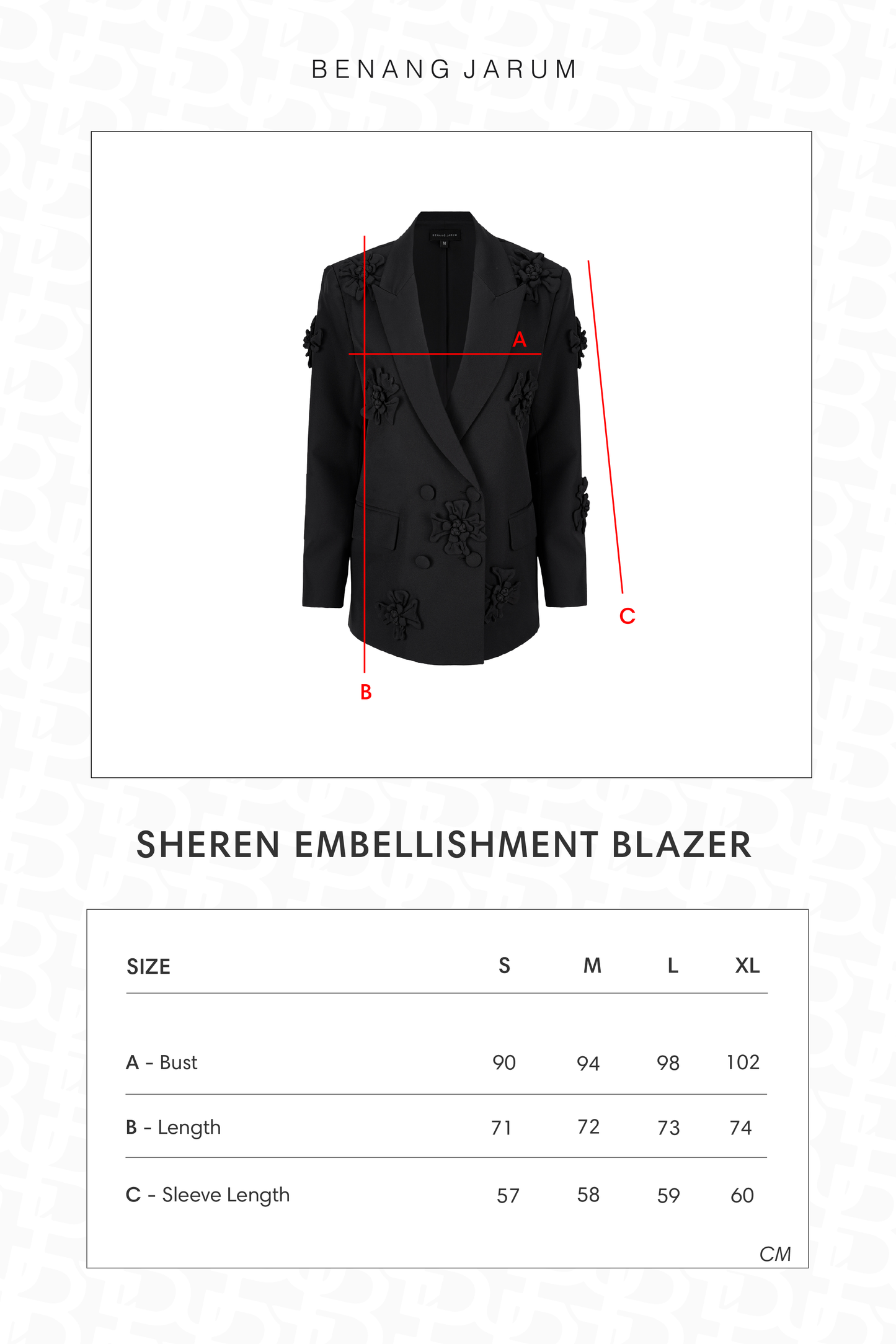 Sheren Embellishment Blazer - Black