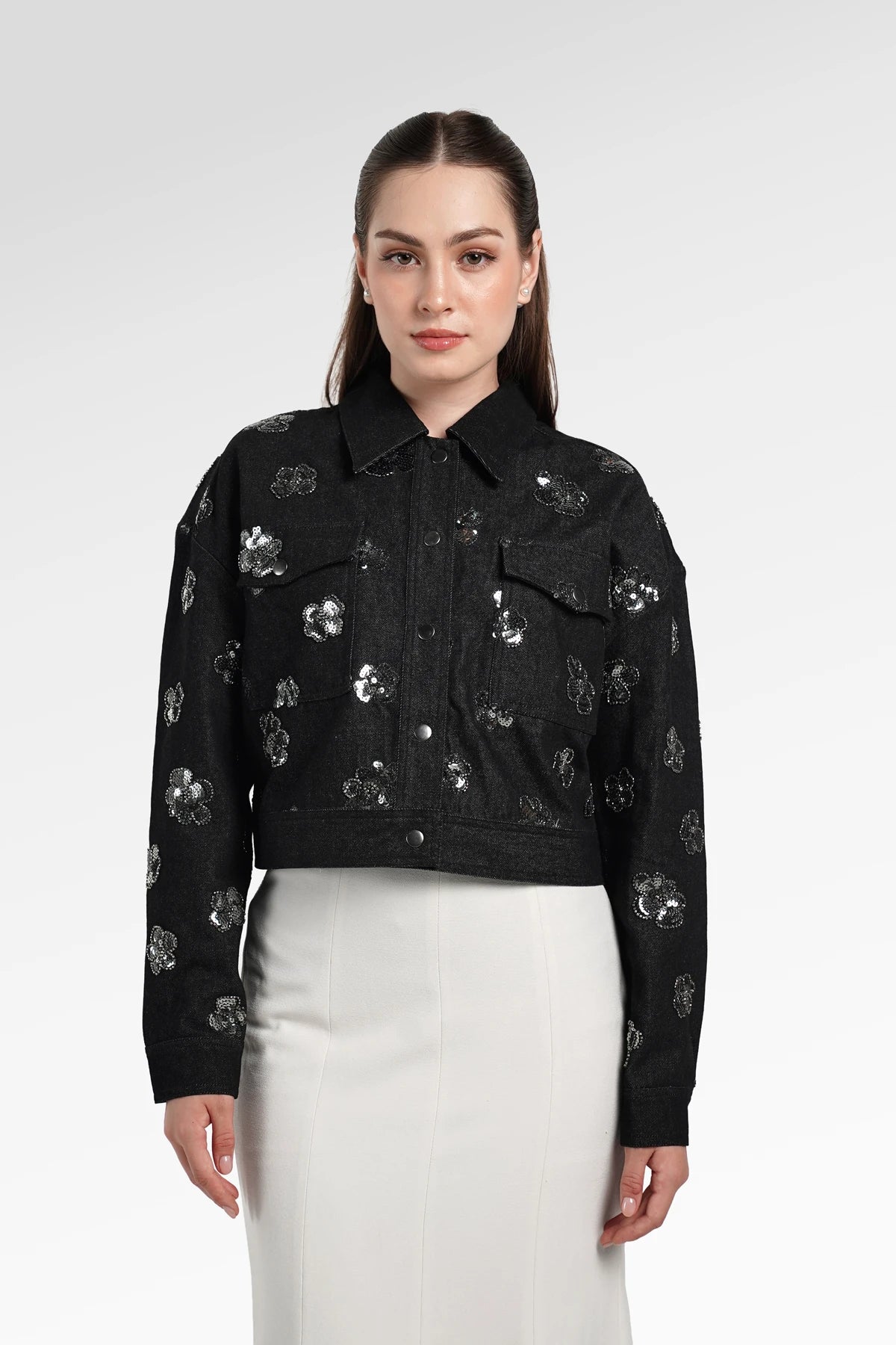Stevie Embroidery Jacket - Black