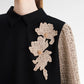 The Monogram Back Pleated Blouse - Black Choco