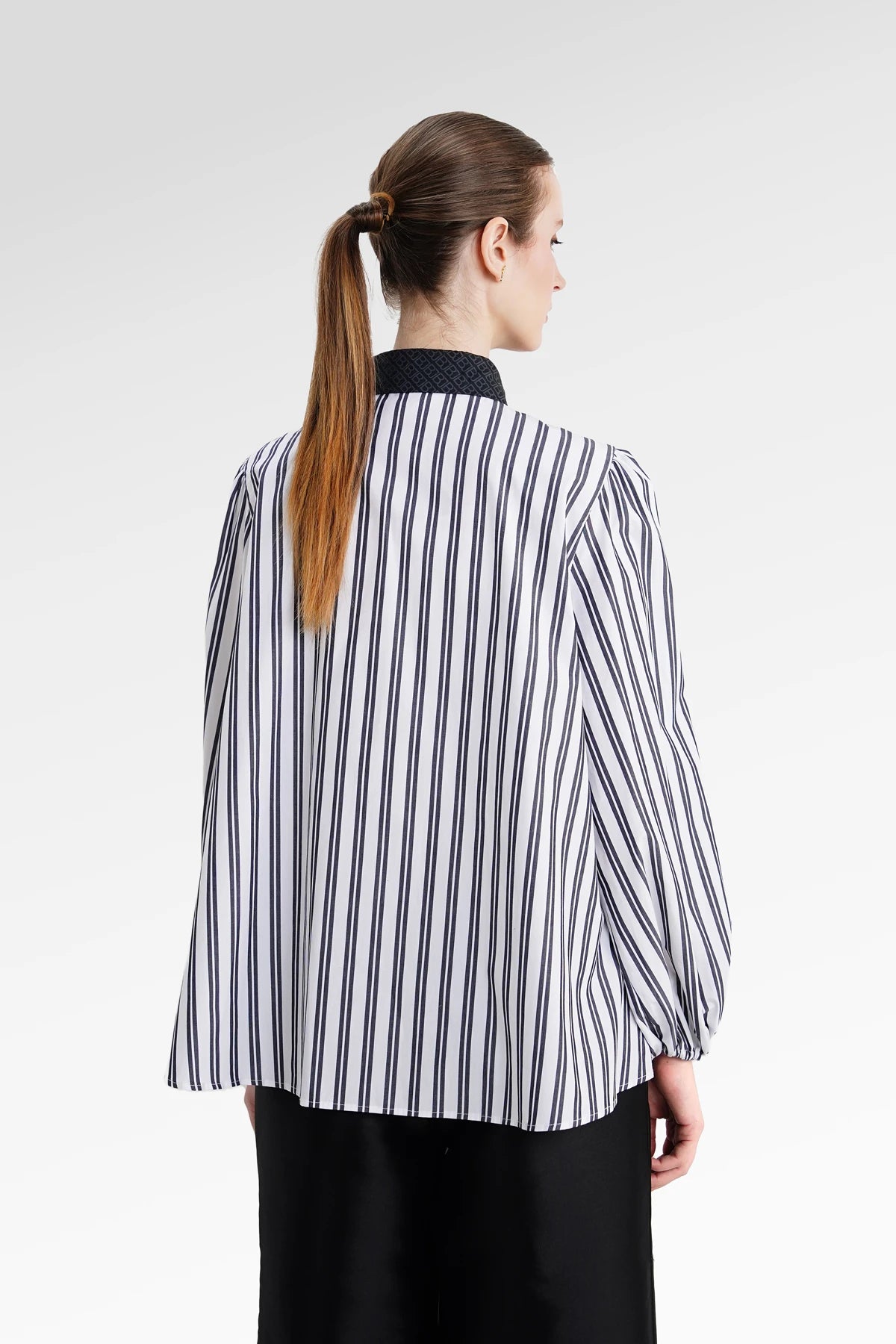 The Monogram Embroidery Beads Shirt - Black Choco