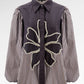 The Monogram Embroidery Beads Shirt - Choco