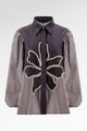 The Monogram Embroidery Beads Shirt - Choco
