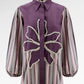 The Monogram Embroidery Beads Shirt - Purple