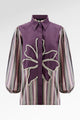 The Monogram Embroidery Beads Shirt - Purple