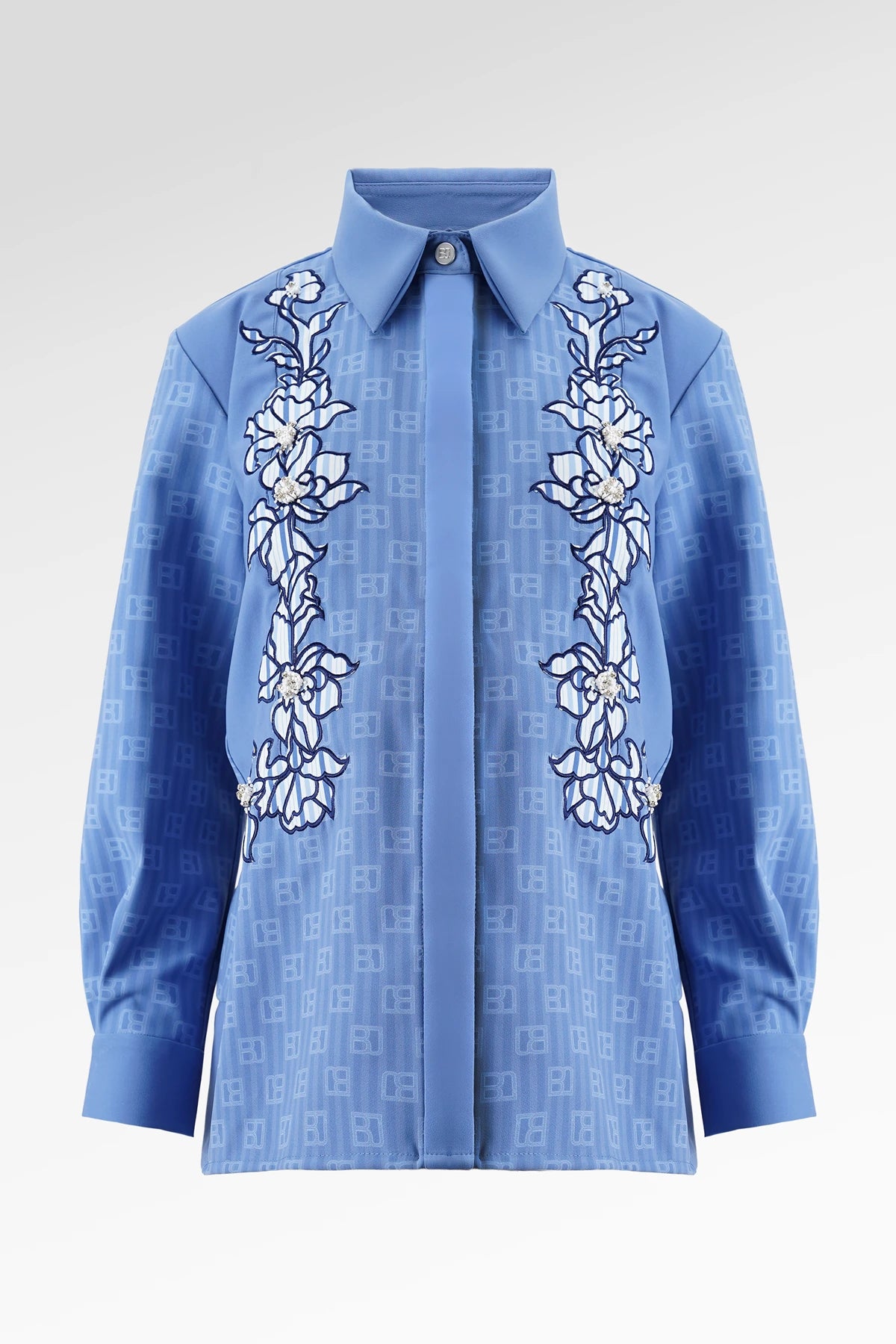 The Monogram Embroidery Shirt - Timeless Blue