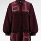 The Monogram Lace Embroidery Shirt - Berry