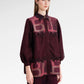 The Monogram Lace Embroidery Shirt - Berry