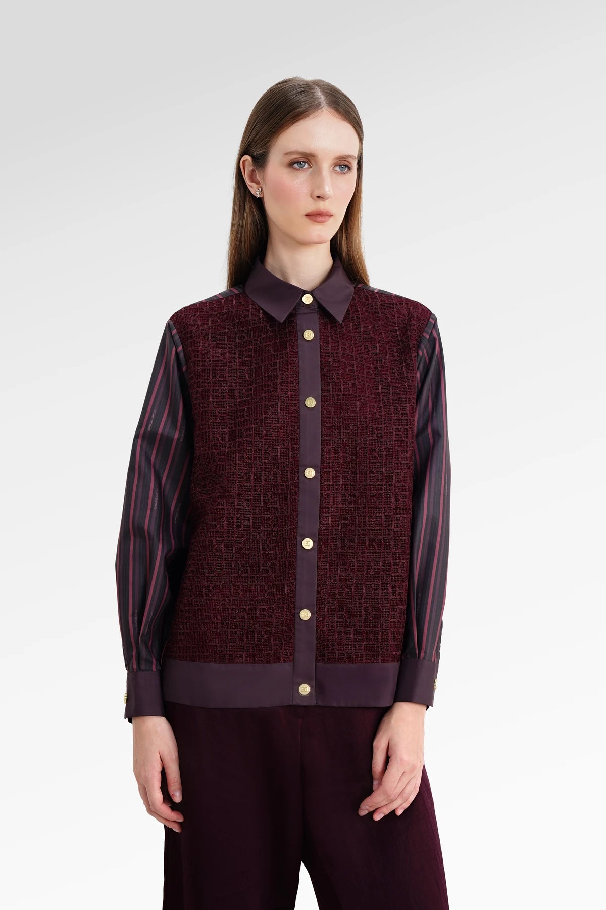 The Monogram Lace Outer - Berry