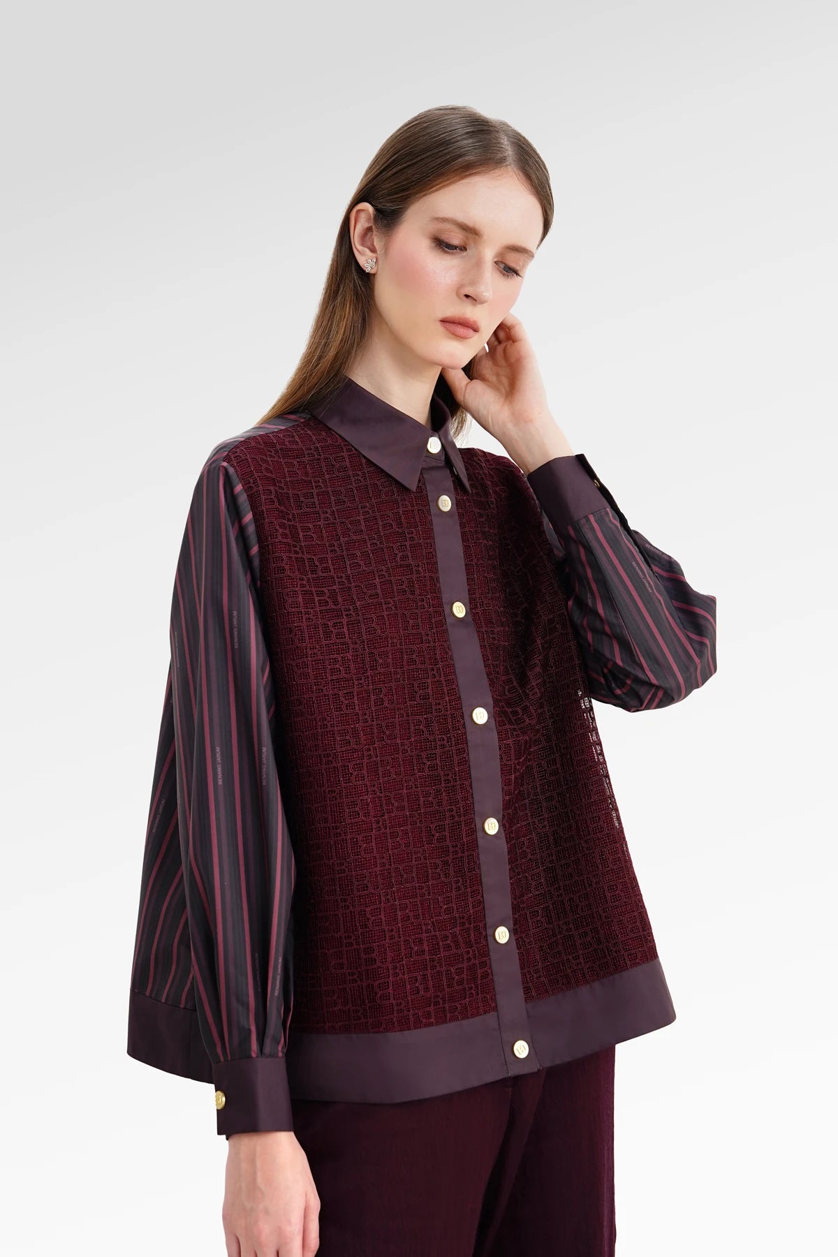 The Monogram Lace Outer - Berry