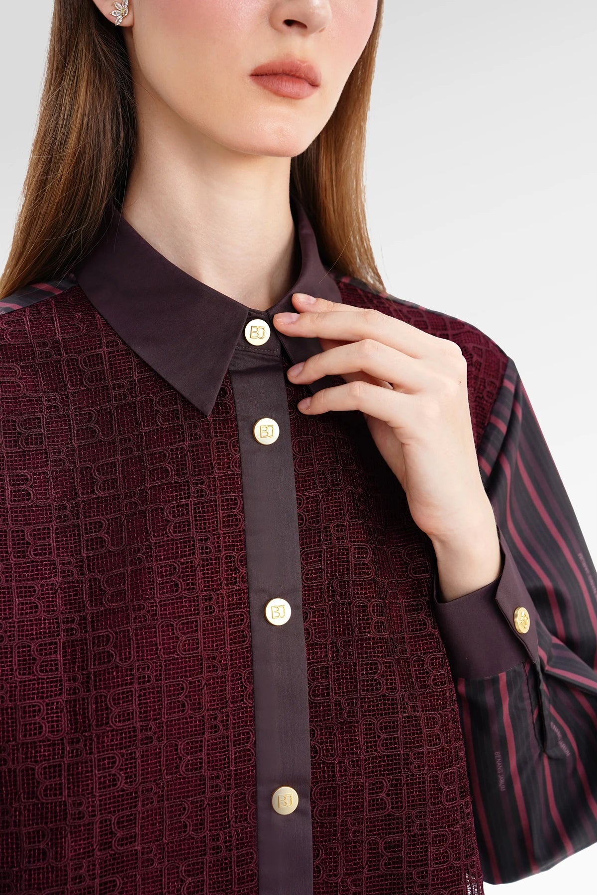 The Monogram Lace Outer - Berry