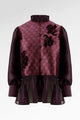 The Monogram Peplum Shirt - Berry