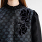 The Monogram Peplum Shirt - Black