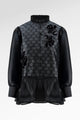 The Monogram Peplum Shirt - Black