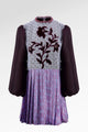 The Monogram Pleated Tunic - Maroon Blue