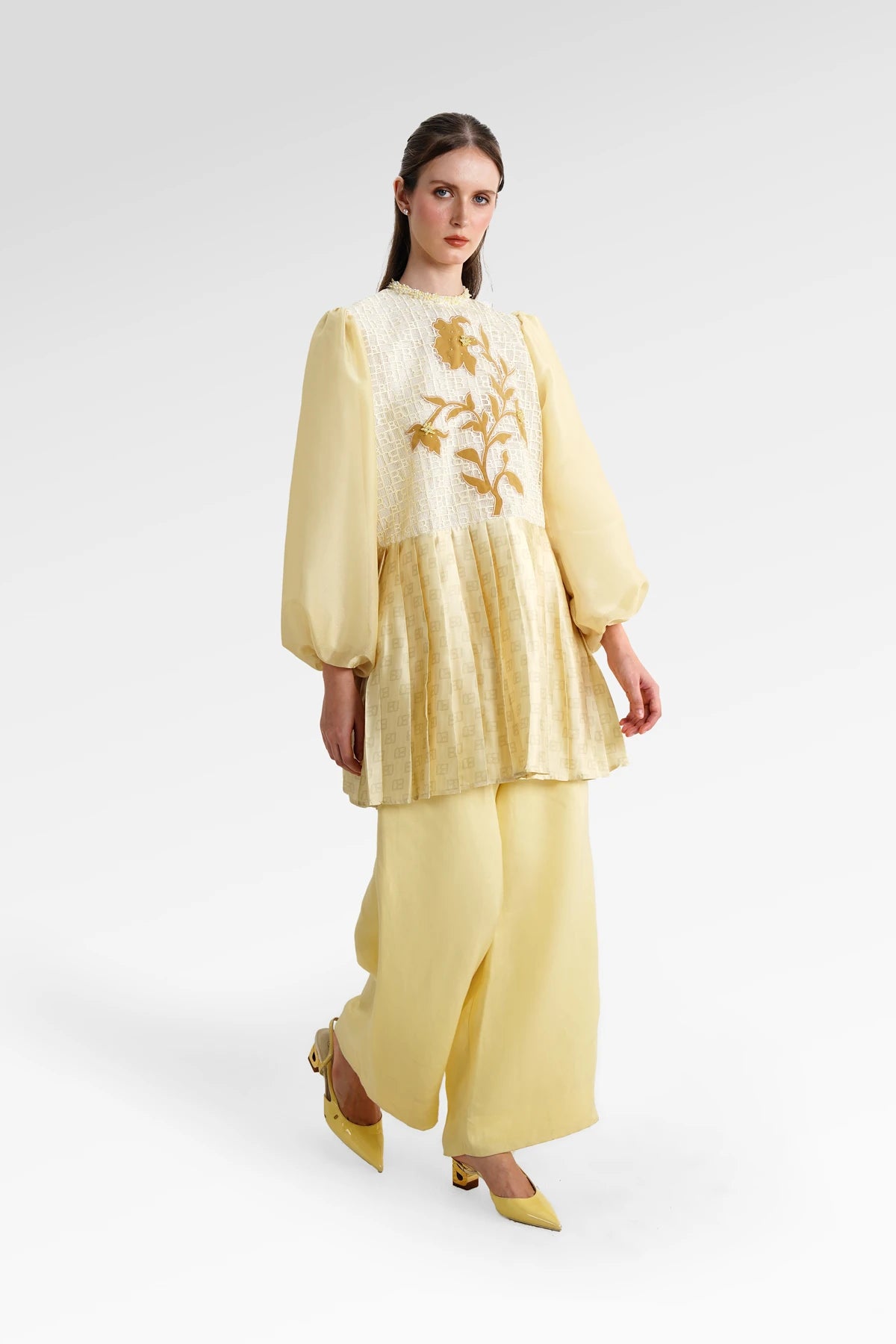 The Monogram Pleated Tunic - Yuzu