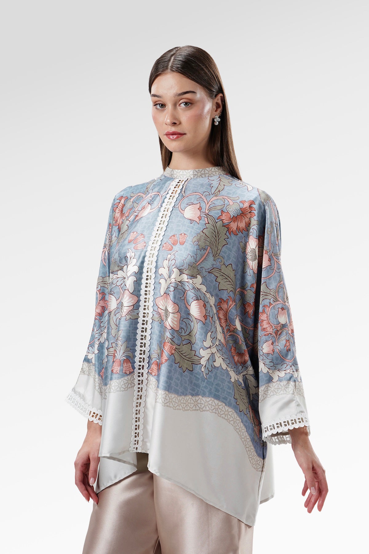 The Regal Batwing Blouse - Ciel