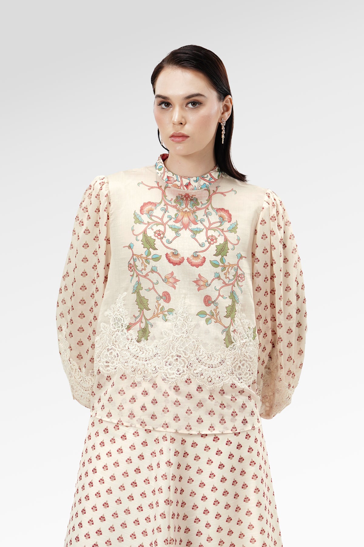 The Regal Embroidery Lace Blouse - Sungold