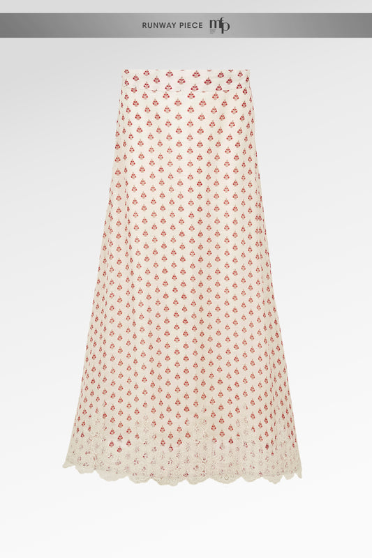 The Regal Embroidery Lace Skirt - Sungold