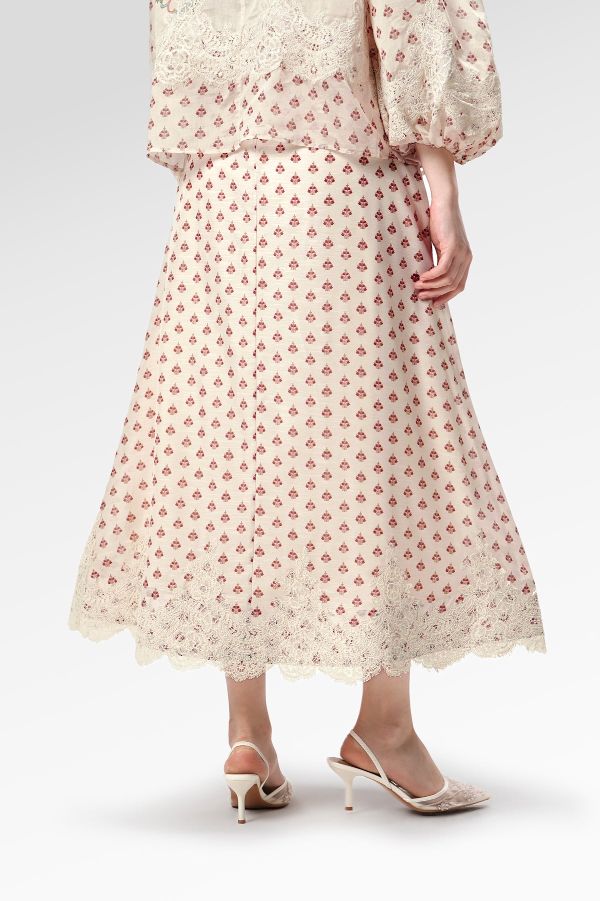 The Regal Embroidery Lace Skirt - Sungold