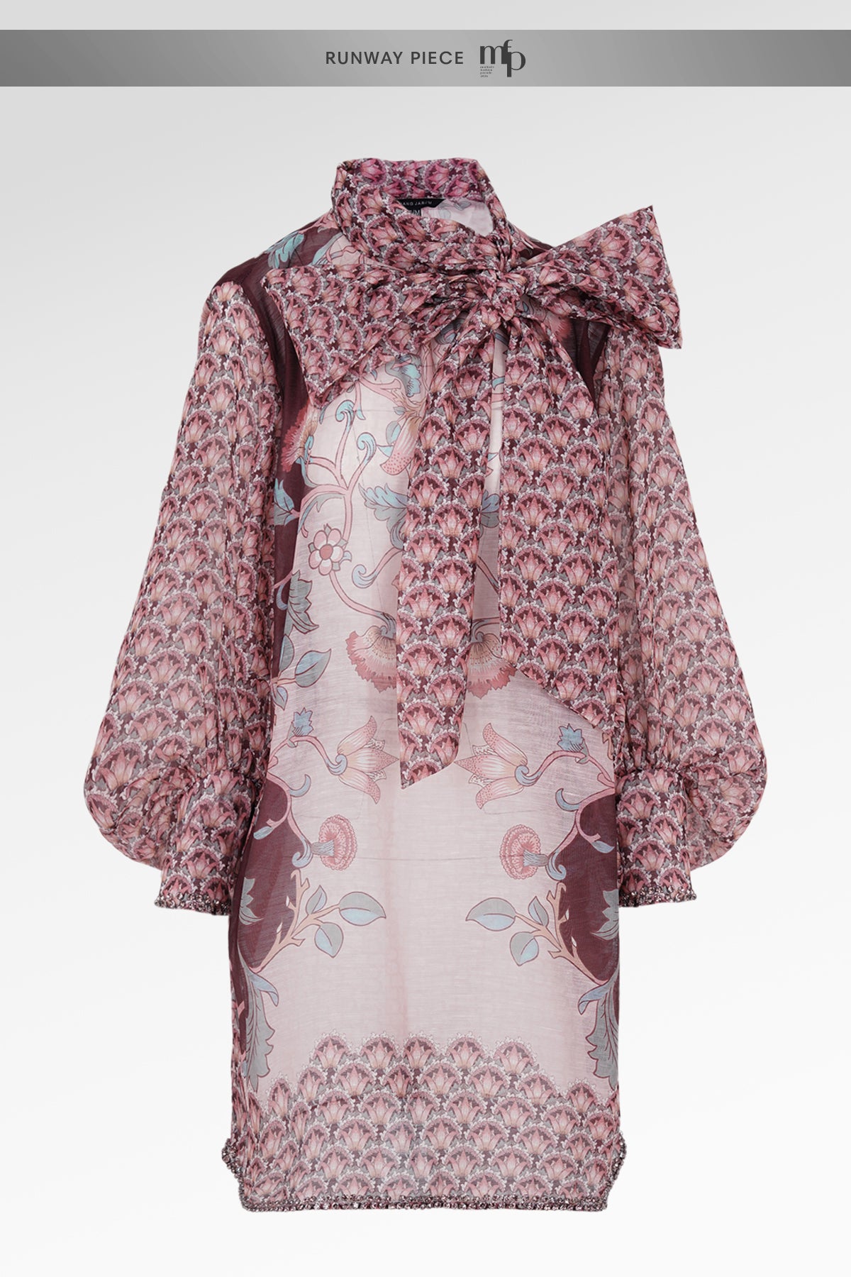 The Regal Loose Bow Blouse - Burgundy