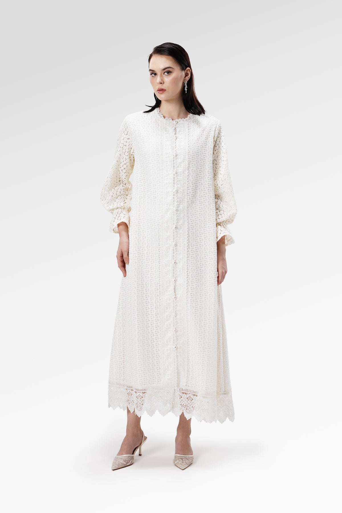 The Regal Poet Lace Dress - Sungold