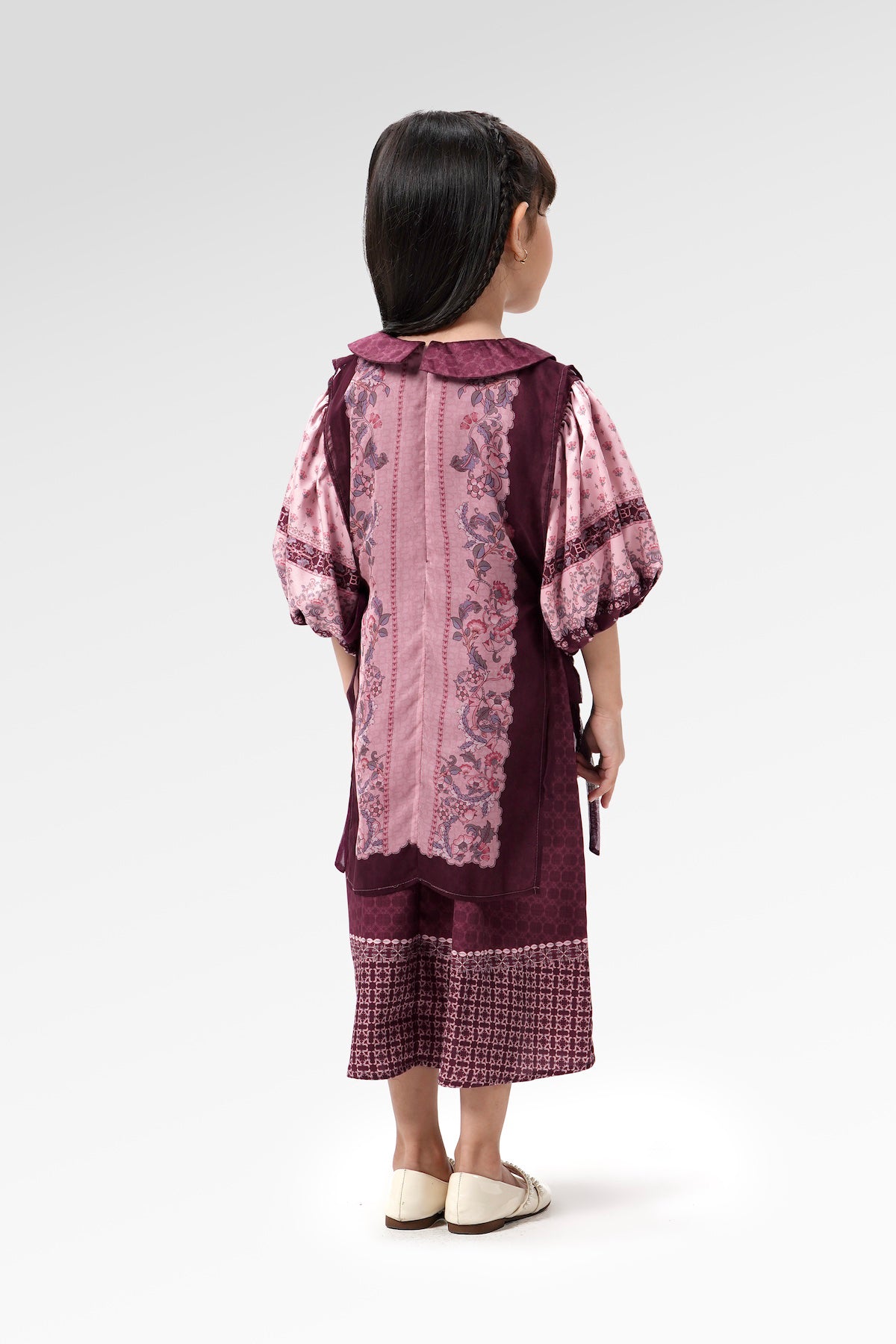The Regal Puff Kids Dress - Burgundy